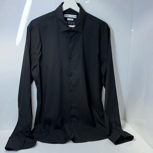 ZARA MEN’S LONG SLEEVE BLACK SHIRT ZIZE L SLIM FIT